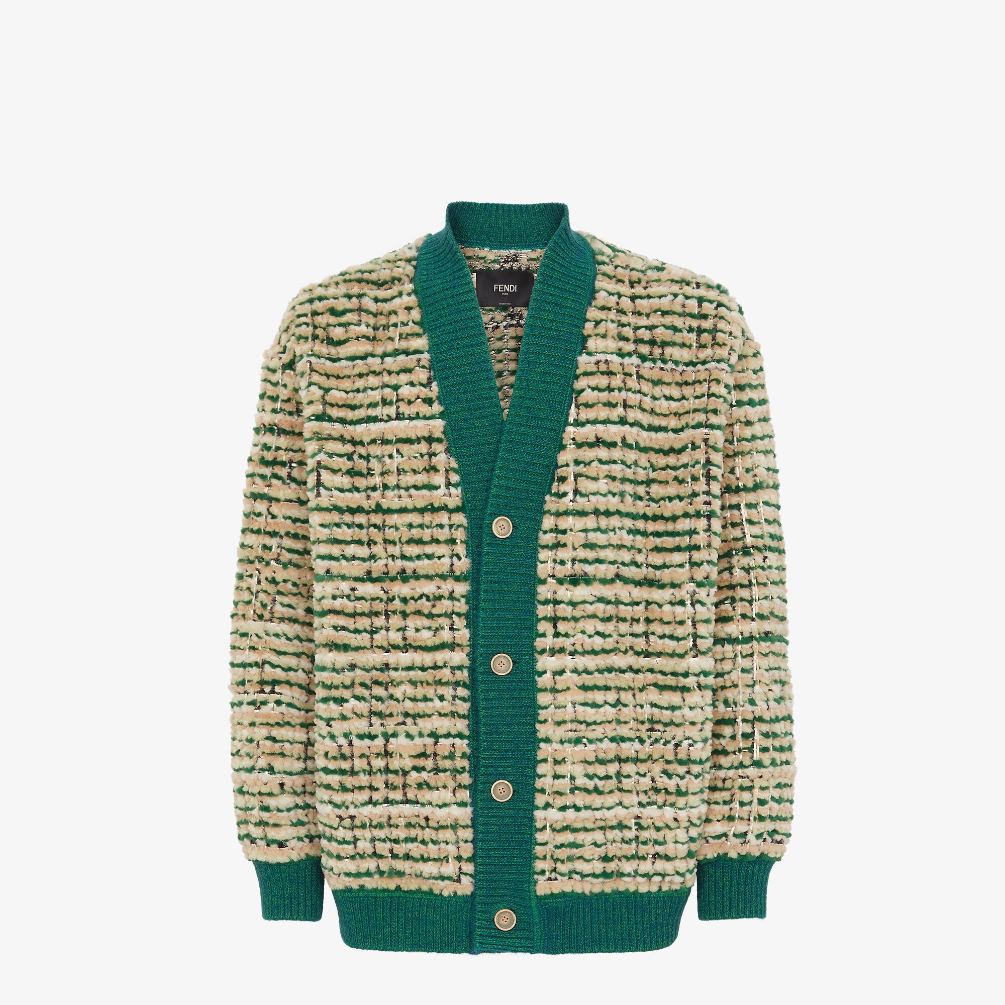 CardiganGreen leather and mink cardigan