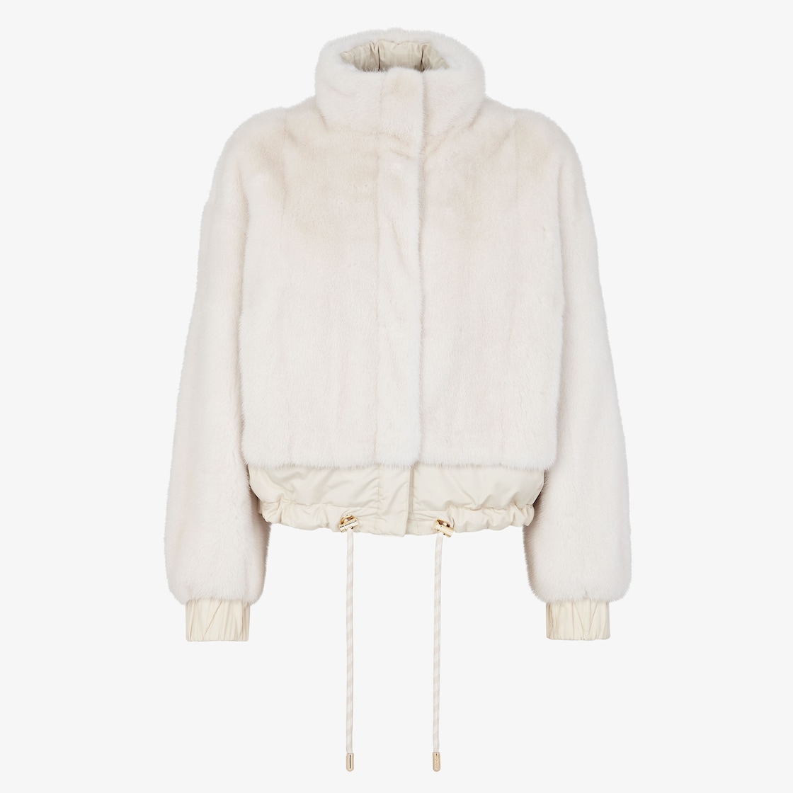 Jacket White mink and nylon bomber Fendi