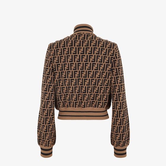 Fendi Mink and stretch jacquard knit FF bomber jacket | Thumbnail 2