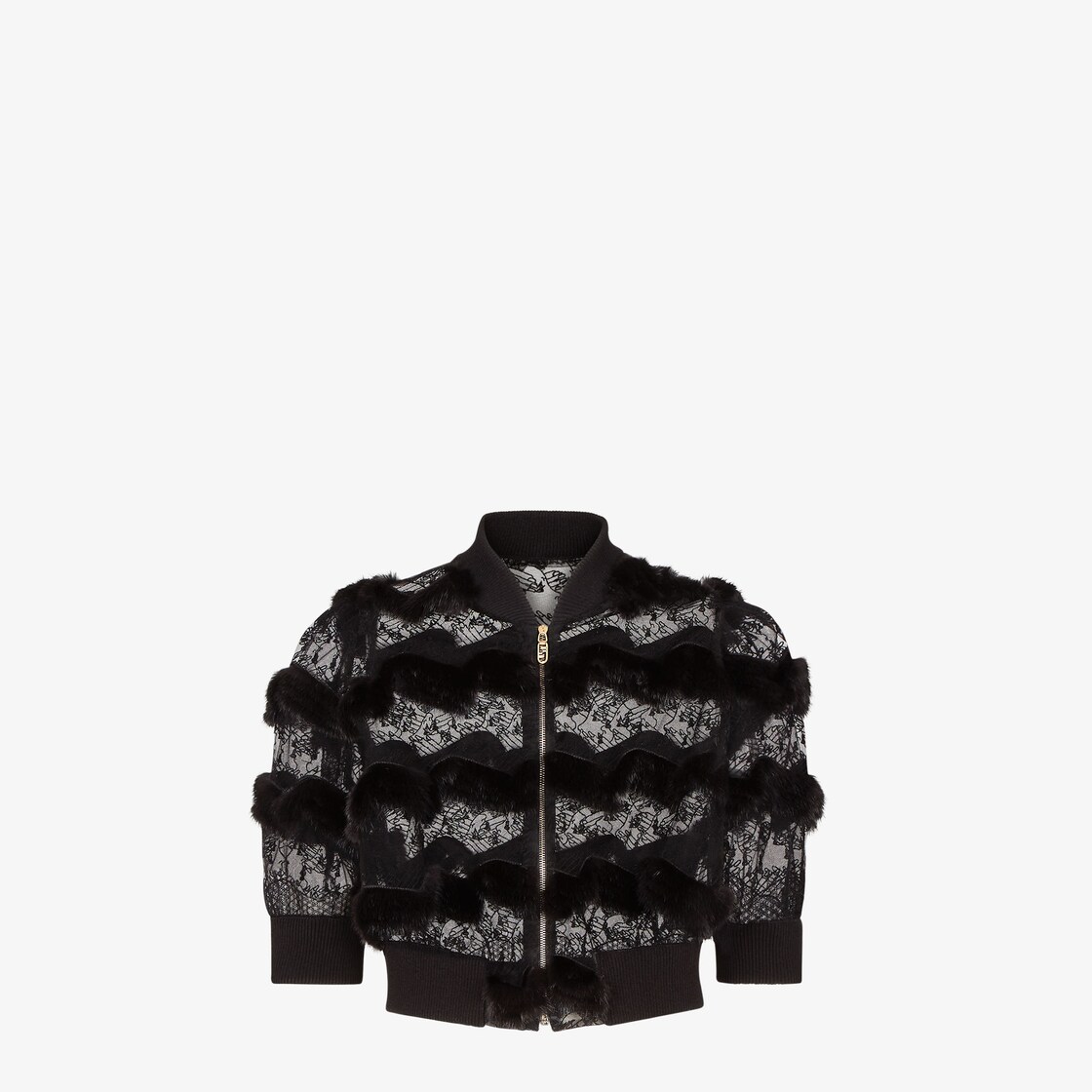 Bomber JacketBlack lace and mink jacket