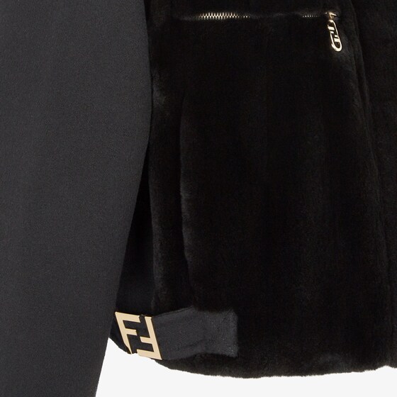 Fendi Cropped jacket with shirt collar and long raglan sleeves | Thumbnail 3