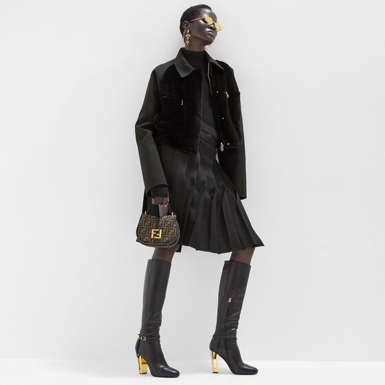 Fendi Cropped jacket with shirt collar and long raglan sleeves | Thumbnail 4