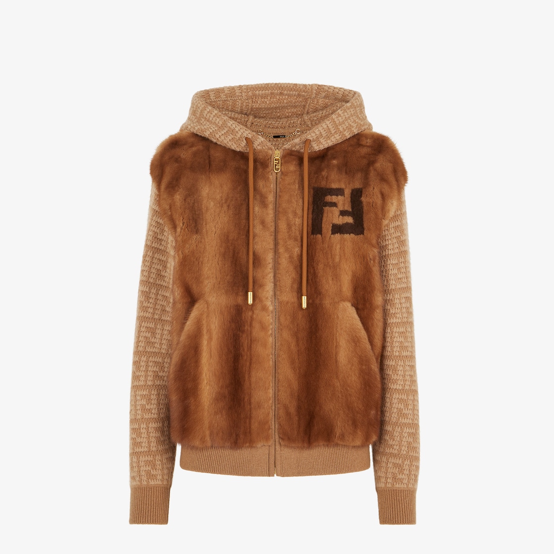 Jacket Brown mink and cashmere blouson Fendi