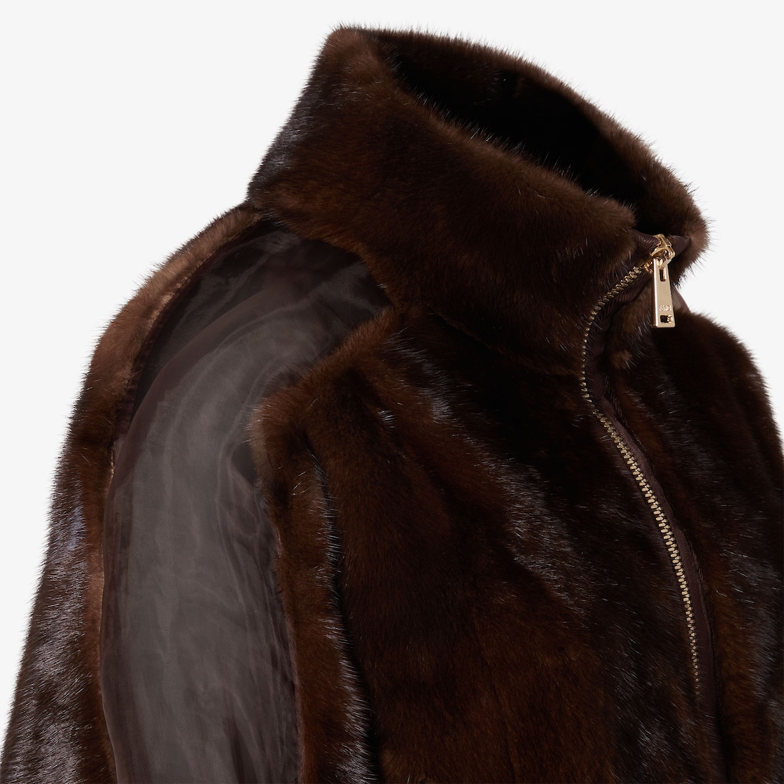 Jacket Brown mink and organza jacket Brown - Image 3/4