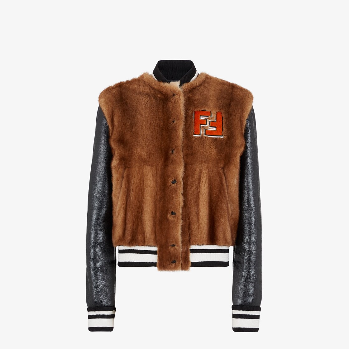 Bomber jacketMulticolour mink and nappa leather jacket