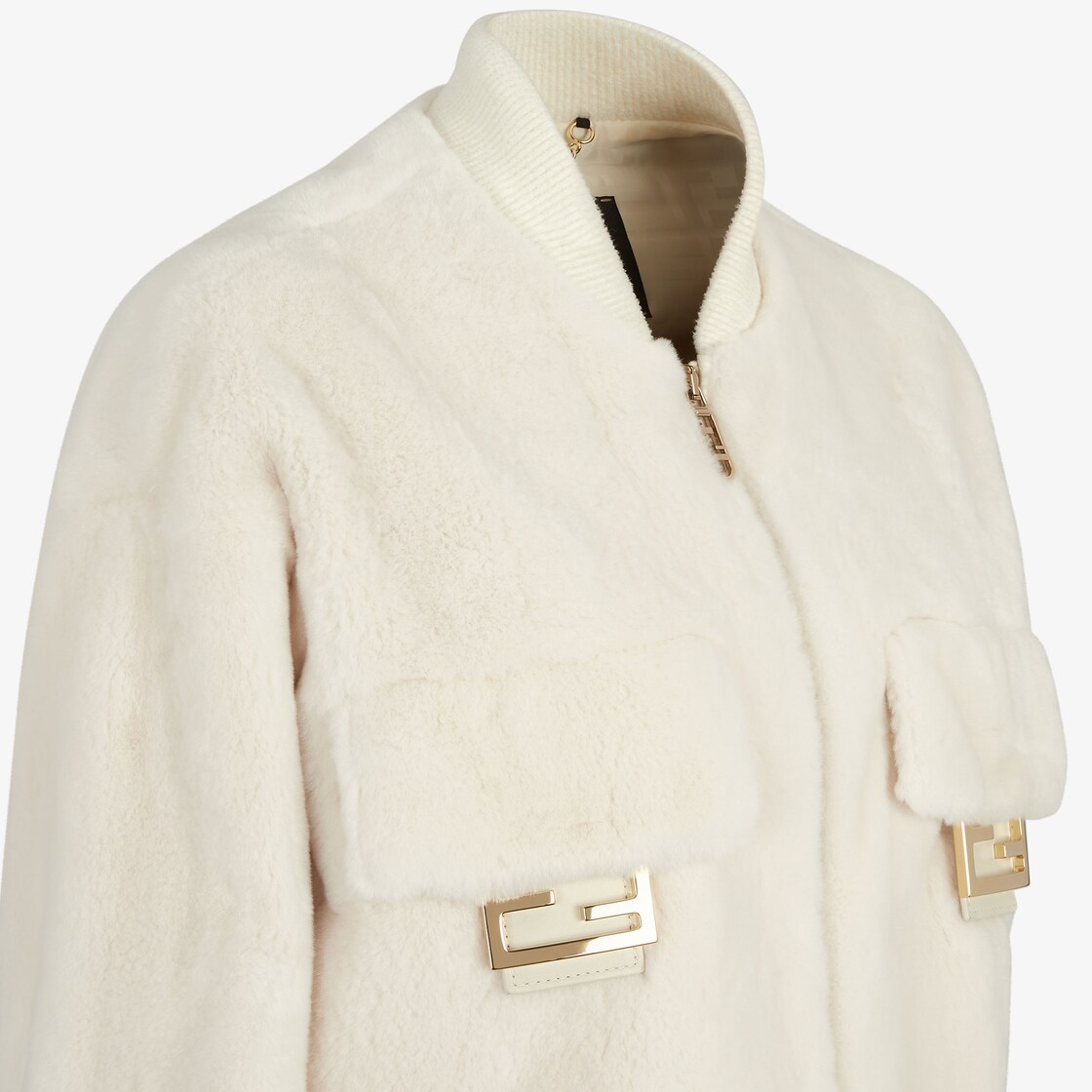 Fendi 12,5K$ Logo Mink Bomber Jacket Beige Fur ref.344452 - Joli Closet