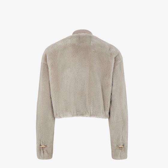 Fendi Cropped jacket with bomber jacket knit collar | Thumbnail 2