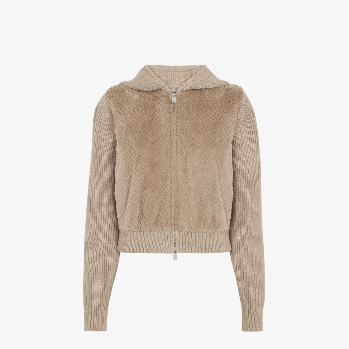 Blouson Beige jersey and FF mink jacket Beige - Image 1/4