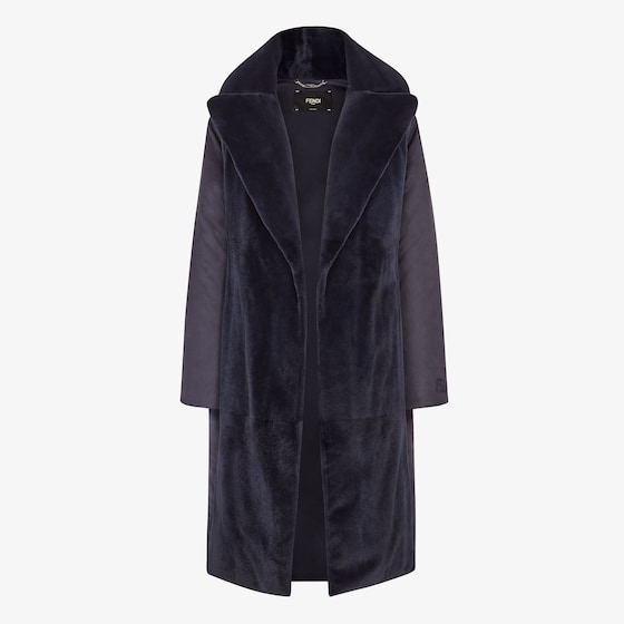 Fendi Padded cocoon coat with a large lapel collar and matching