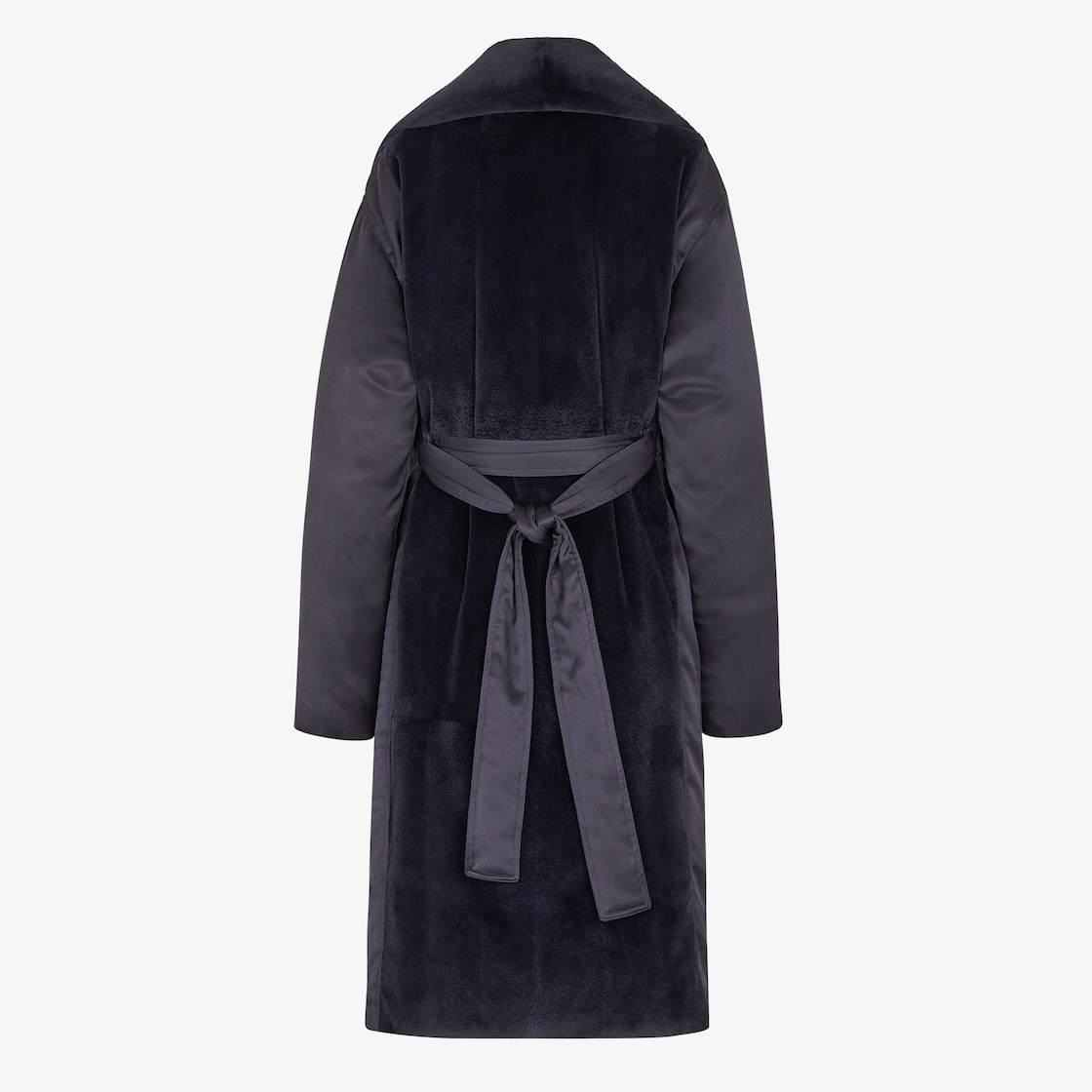 FENDI ブラック ロングコート ファー付き （コート ファー