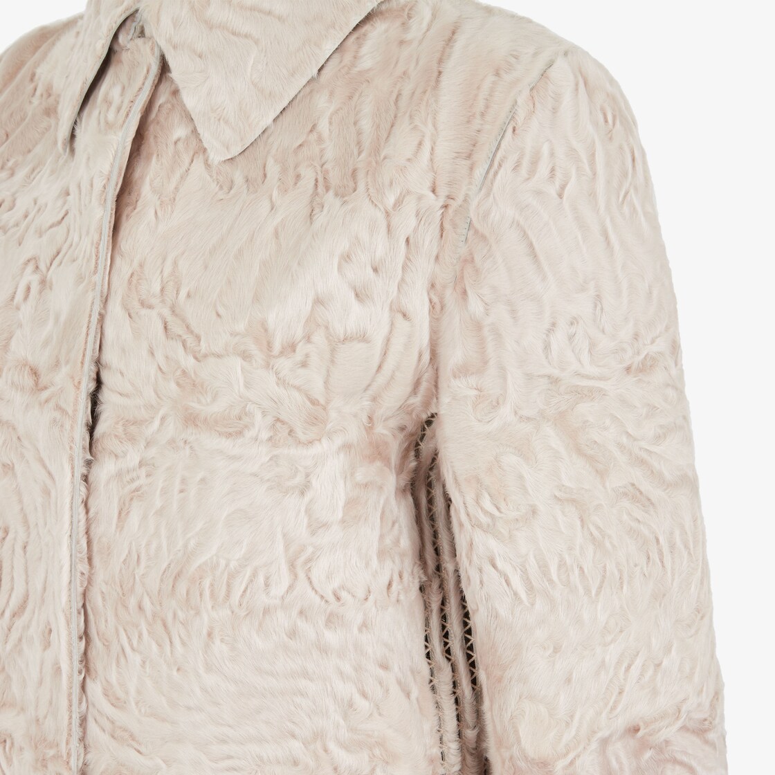 Fendi Woman's Swakara Lamb Fur 3/4 Coat