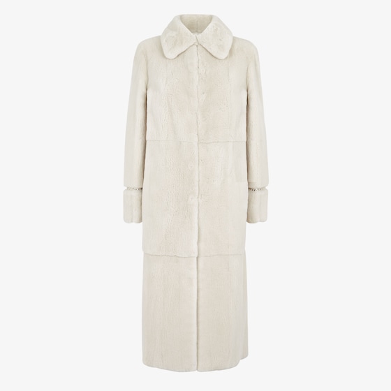 Fendi Long-sleeved straight-cut long coat with shirt collar