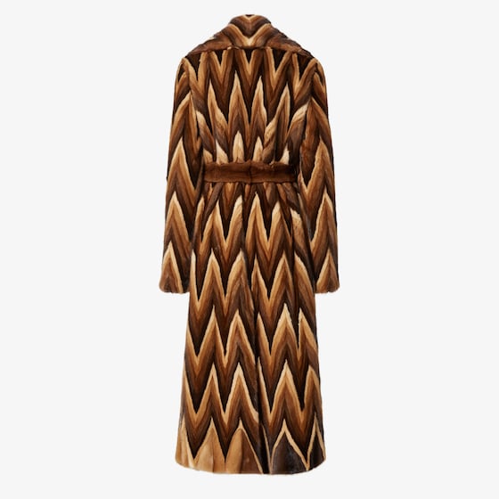 Fendi Long enveloping coat with a large lapel collar and matching | Thumbnail 2