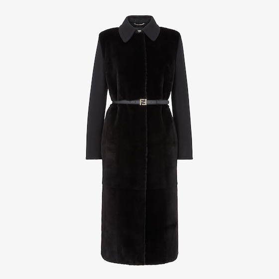 Fendi Straight-cut, single-breasted long coat with lapel collar
