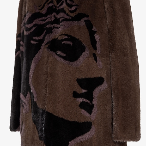 Fendi Long-sleeved straight-cut midi coat with shirt collar | Thumbnail 3