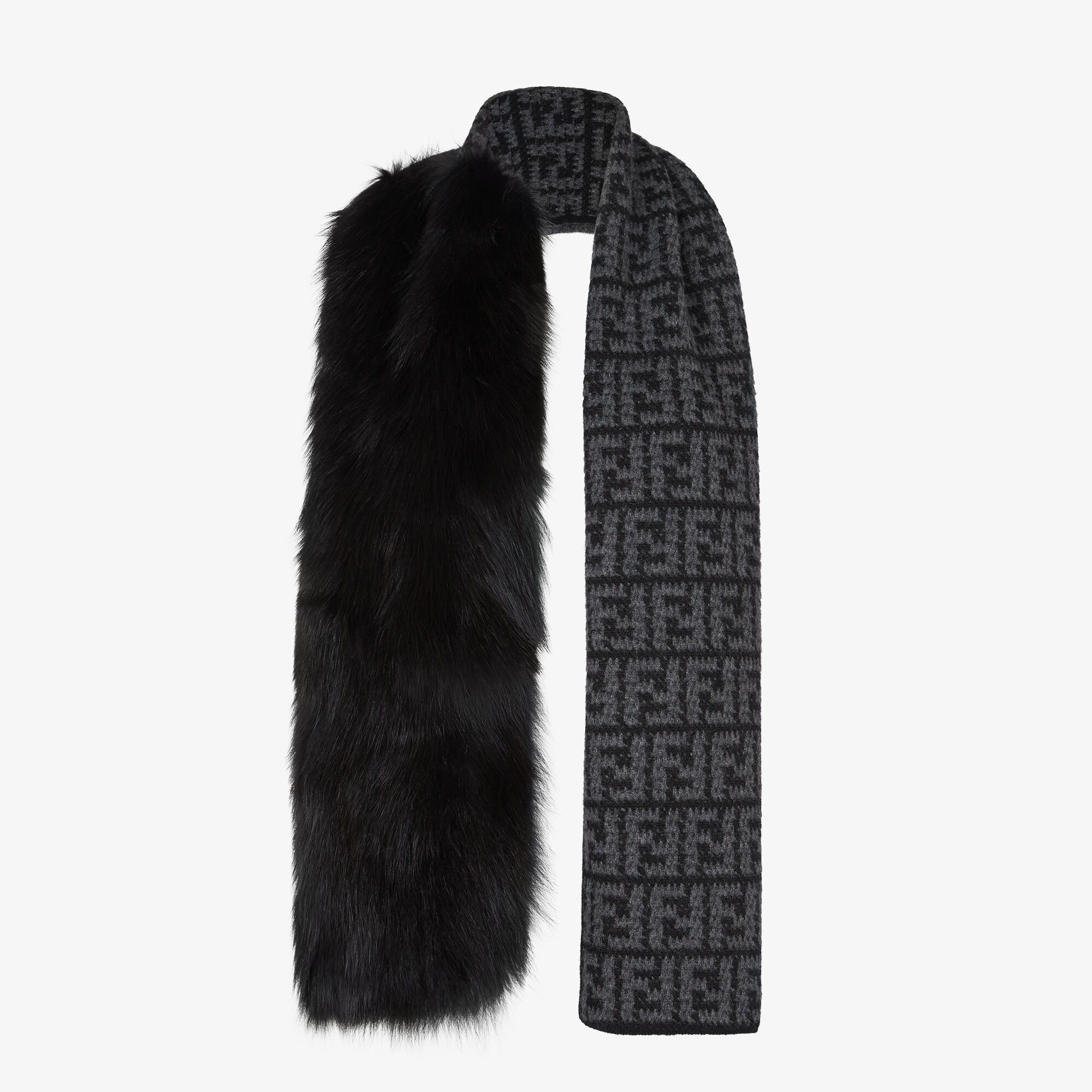 【値下げ】FENDI ファーマフラー フォックスファー＆ウール 値下げ】FENDI ファーマフラー フォックスファー＆ウール