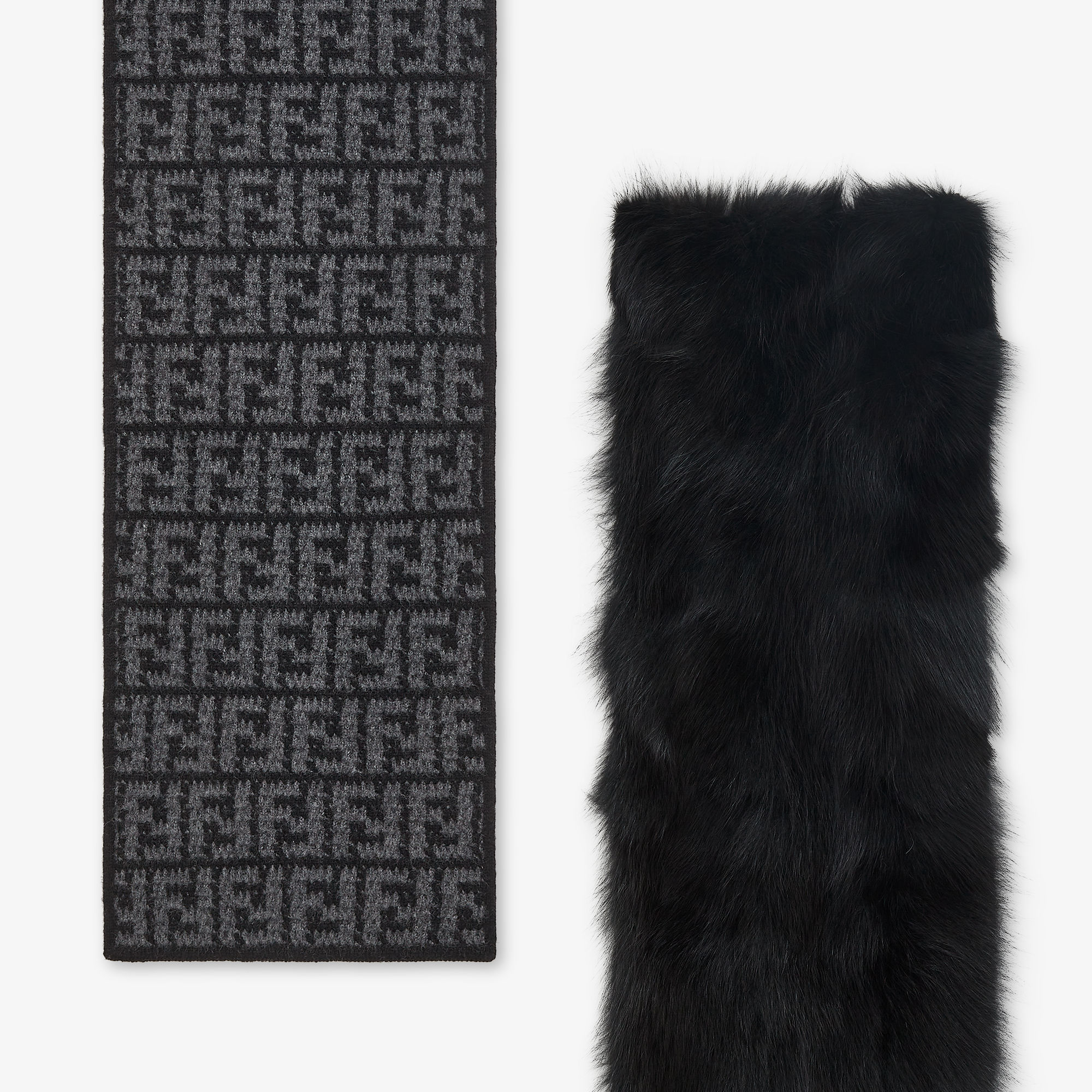 Fendi フェンディ ウール マフラー CA0812511L 黒　ブラック マフラー ウール ブラック | Fendi