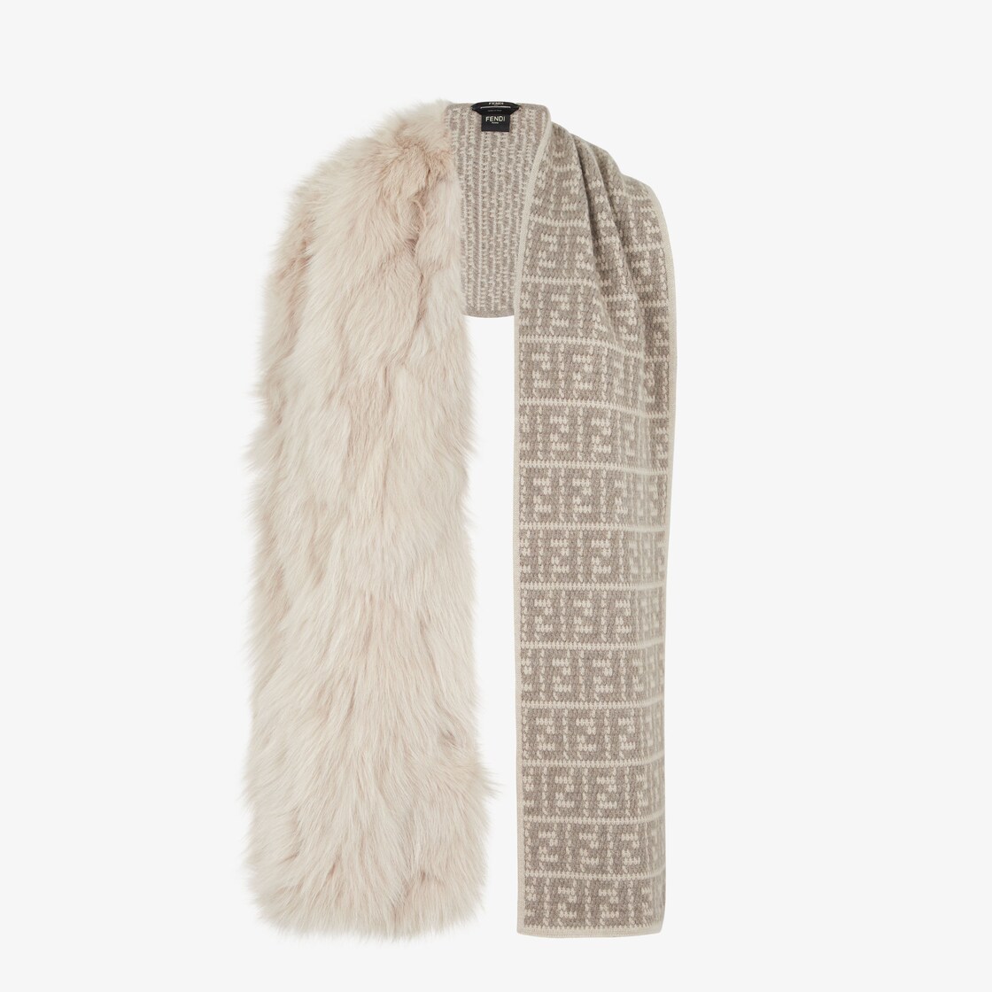 ScarfWhite fox fur and wool scarf