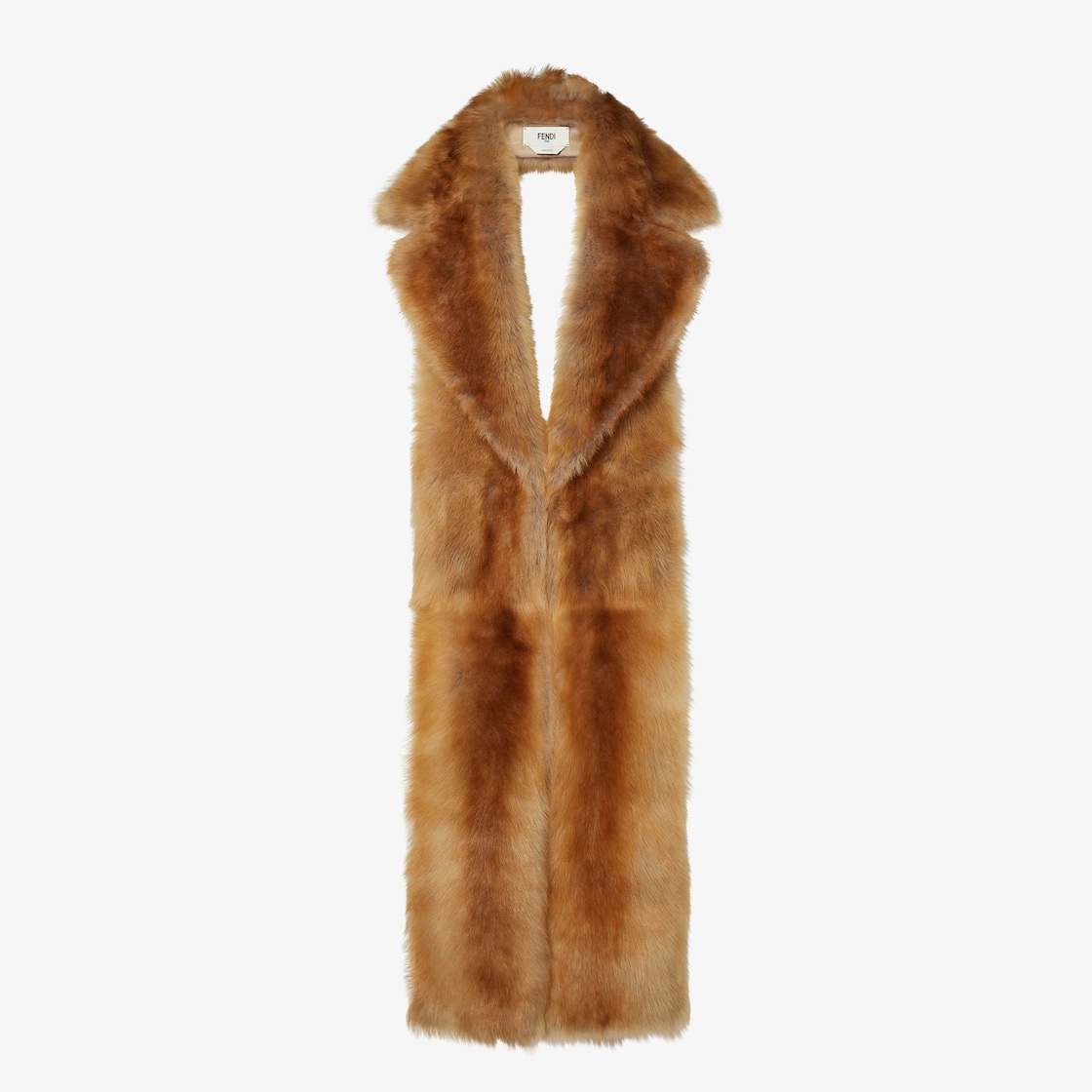 Scarf Caramel-coloured ‘dorsato’ shearling scarf Brown - Image 1/5