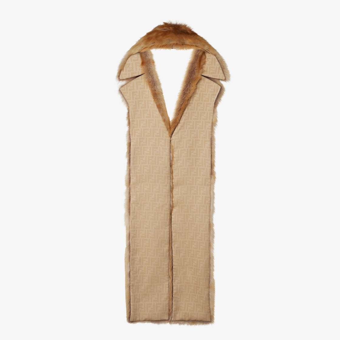 Scarf Caramel-coloured ‘dorsato’ shearling scarf Brown - Image 3/5