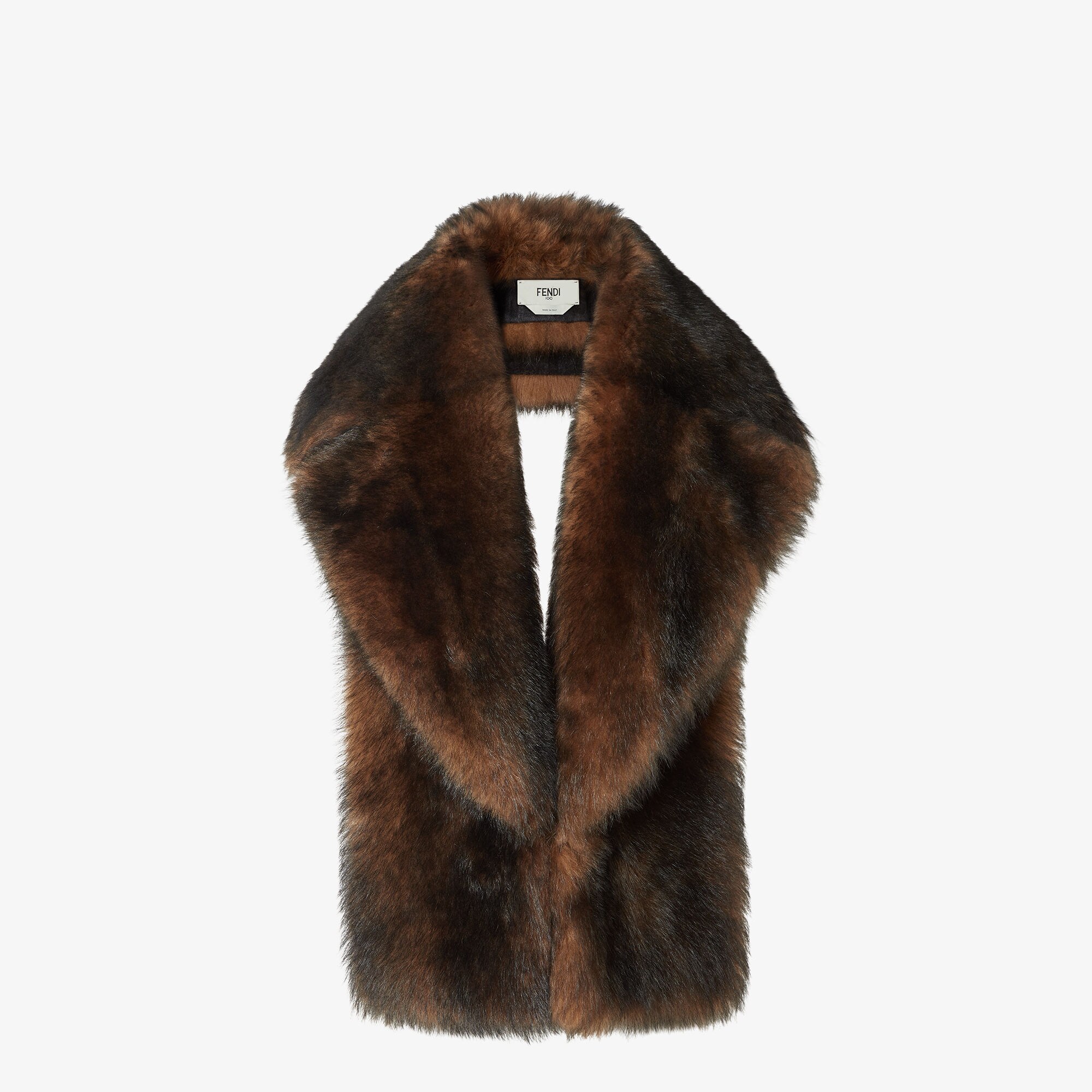 ブラウンファー スカーフ FFスカーフ ウール ブラウン | Fendi
