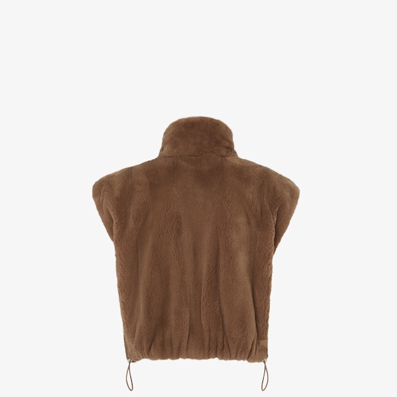 Fendi Cropped gilet with high collar and drawstring hem | Thumbnail 2