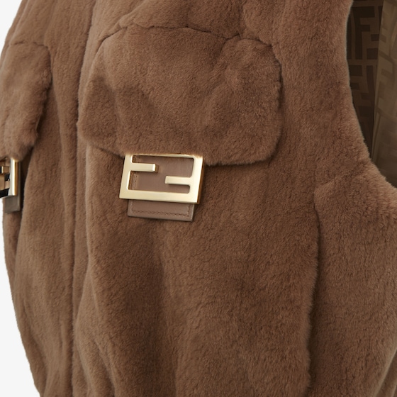 Fendi Cropped gilet with high collar and drawstring hem | Thumbnail 3