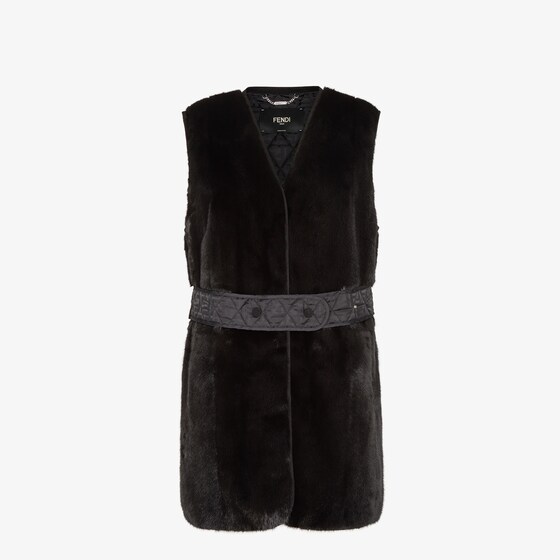 Fendi Midi gilet with shawl collar and side pockets