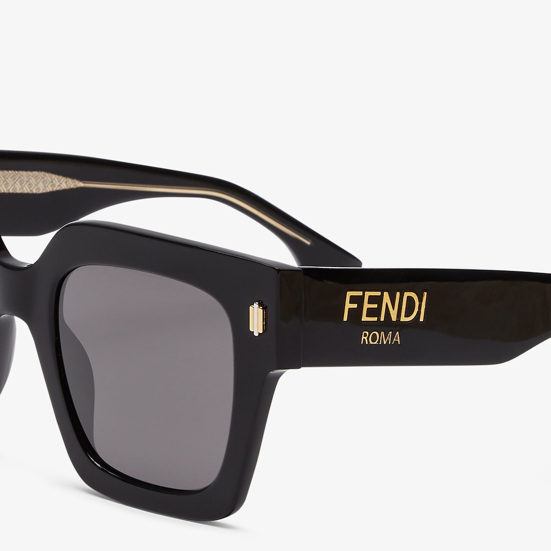 Fendi Roma - Black acetate sunglasses with low fitting bridge