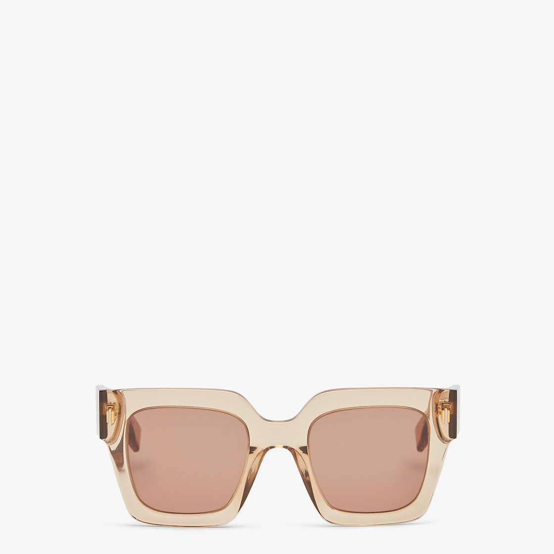 Fendi Roma Gafas de sol de acetato beige con puente bajo Fendi