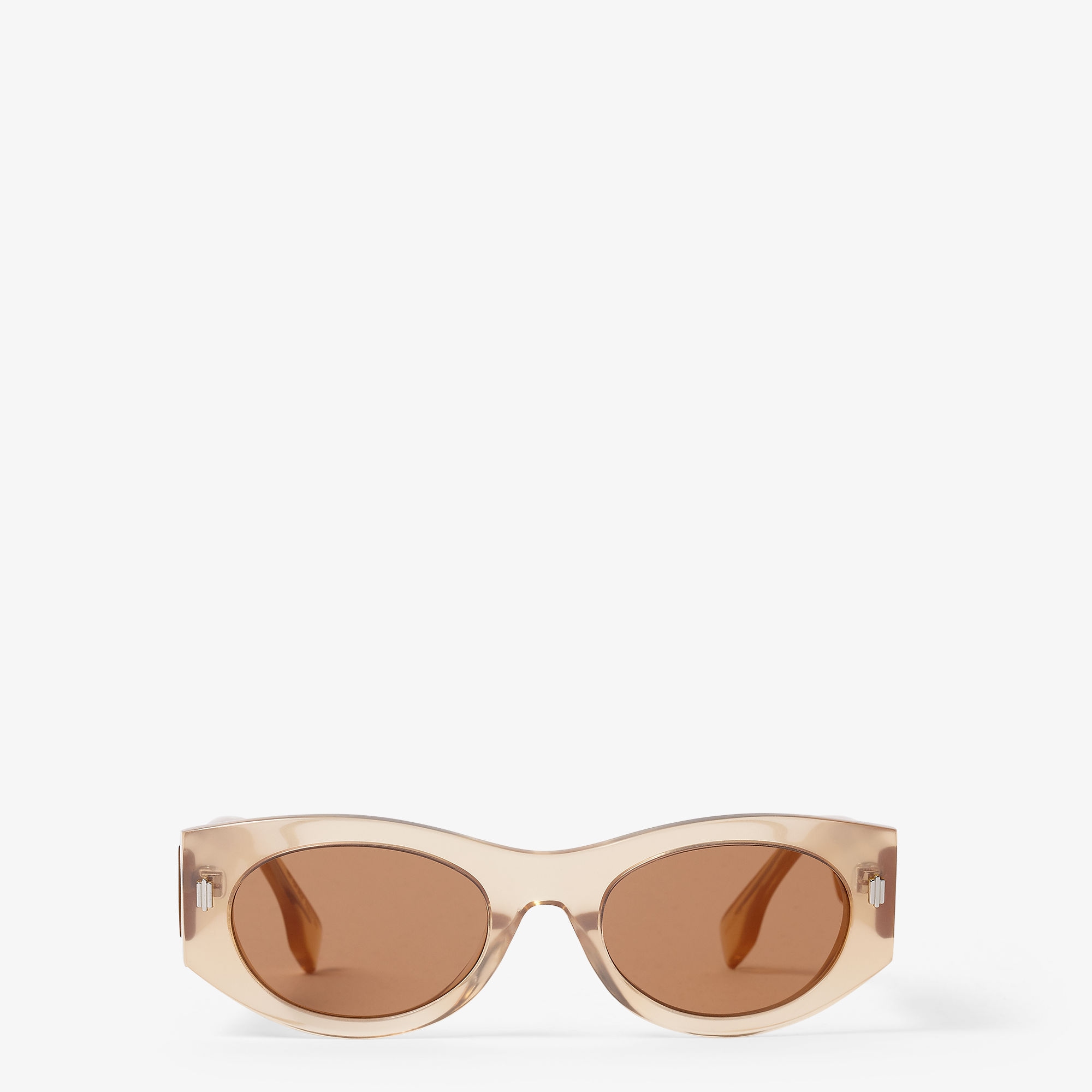 Fendi Elegant Shiny Beige Fine 59mm Round Sunglasses Fendi  main image 3
