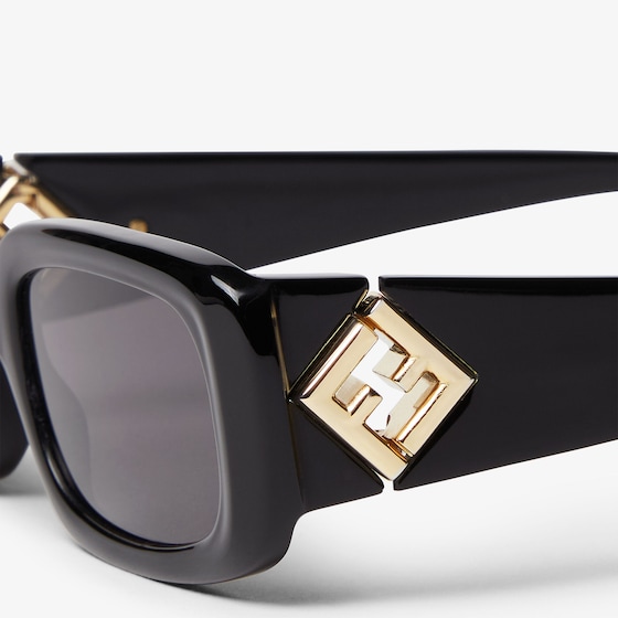 Fendi Rectangular FF Diamonds glasses in black acetate | Thumbnail 3