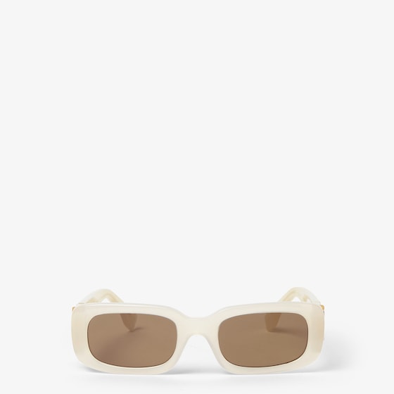 Fendi Rectangular FF Diamonds glasses in cream semi-transparent