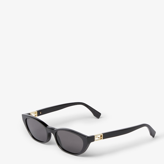 Fendi Cat-eye Baguette glasses in black acetate, decorated on | Thumbnail 2