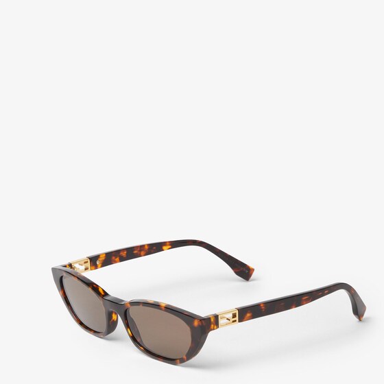 Fendi Cat-eye Baguette glasses in Havana acetate, decorated | Thumbnail 2