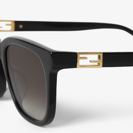 Fendi Square Baguette glasses in black acetate, decorated on | Thumbnail 3