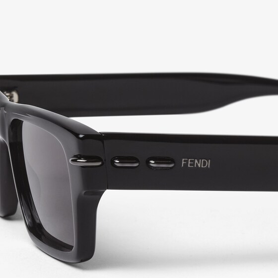 Fendi Rectangular Selleria glasses in black acetate | Thumbnail 3