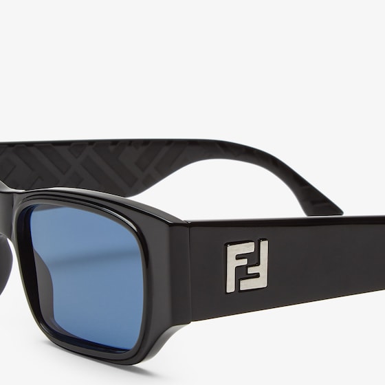 Fendi FF Squared rectangular glasses, made of black FF acetate | Thumbnail 3