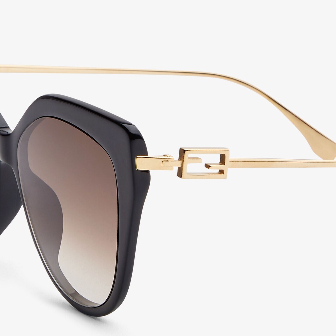 Baguette - Black acetate and metal sunglasses | Fendi