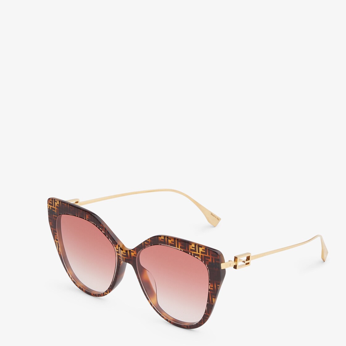 Baguette - FF Havana acetate and metal sunglasses | Fendi