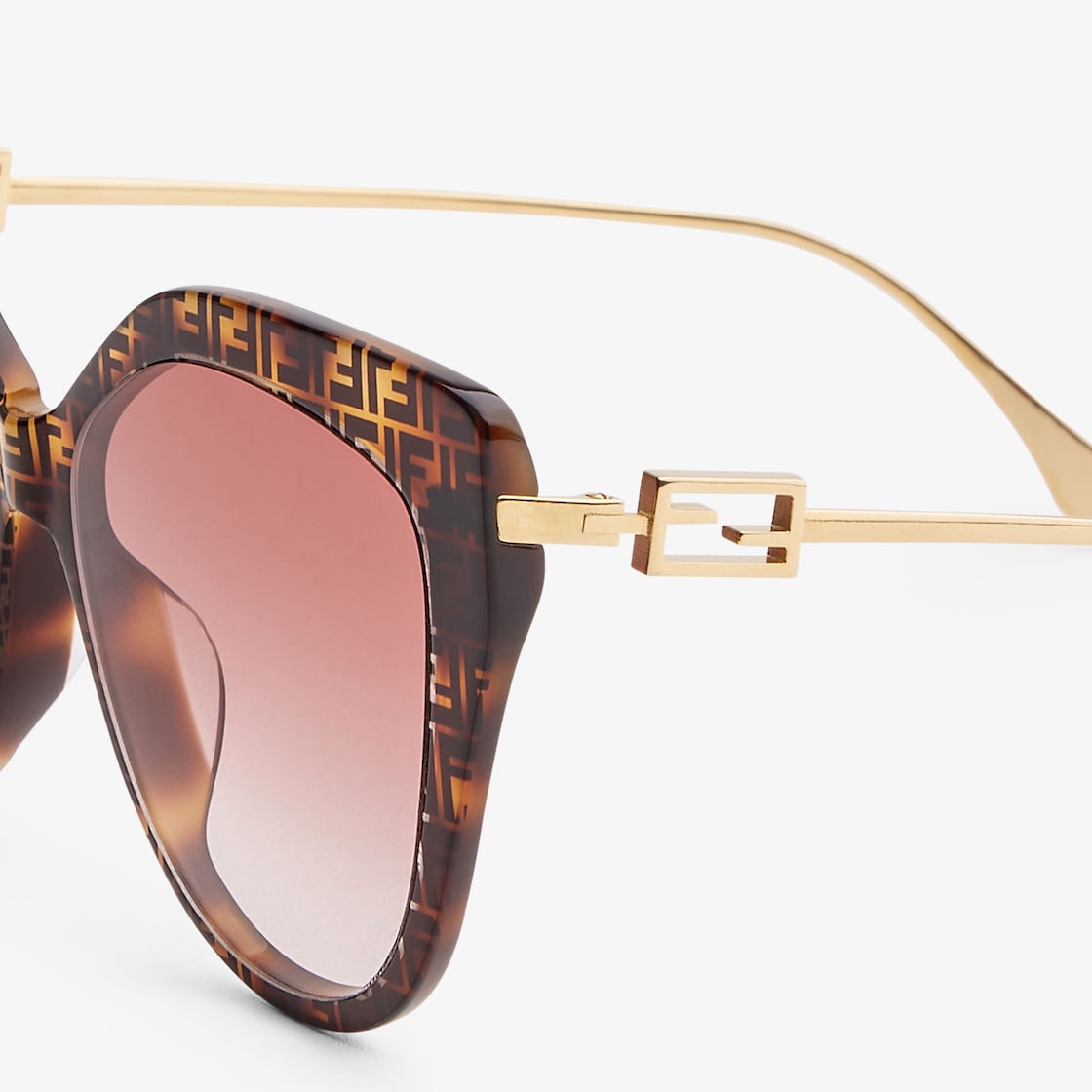 Ff havana acetate 2024 and metal sunglasses