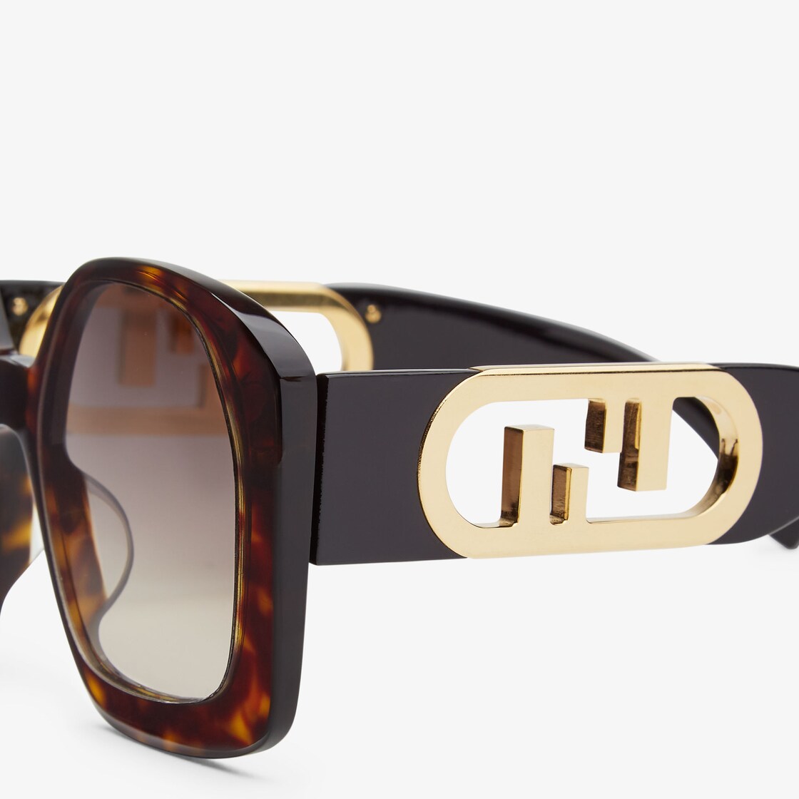 Fendi - O'Lock - Square Sunglasses - Transparent Havana