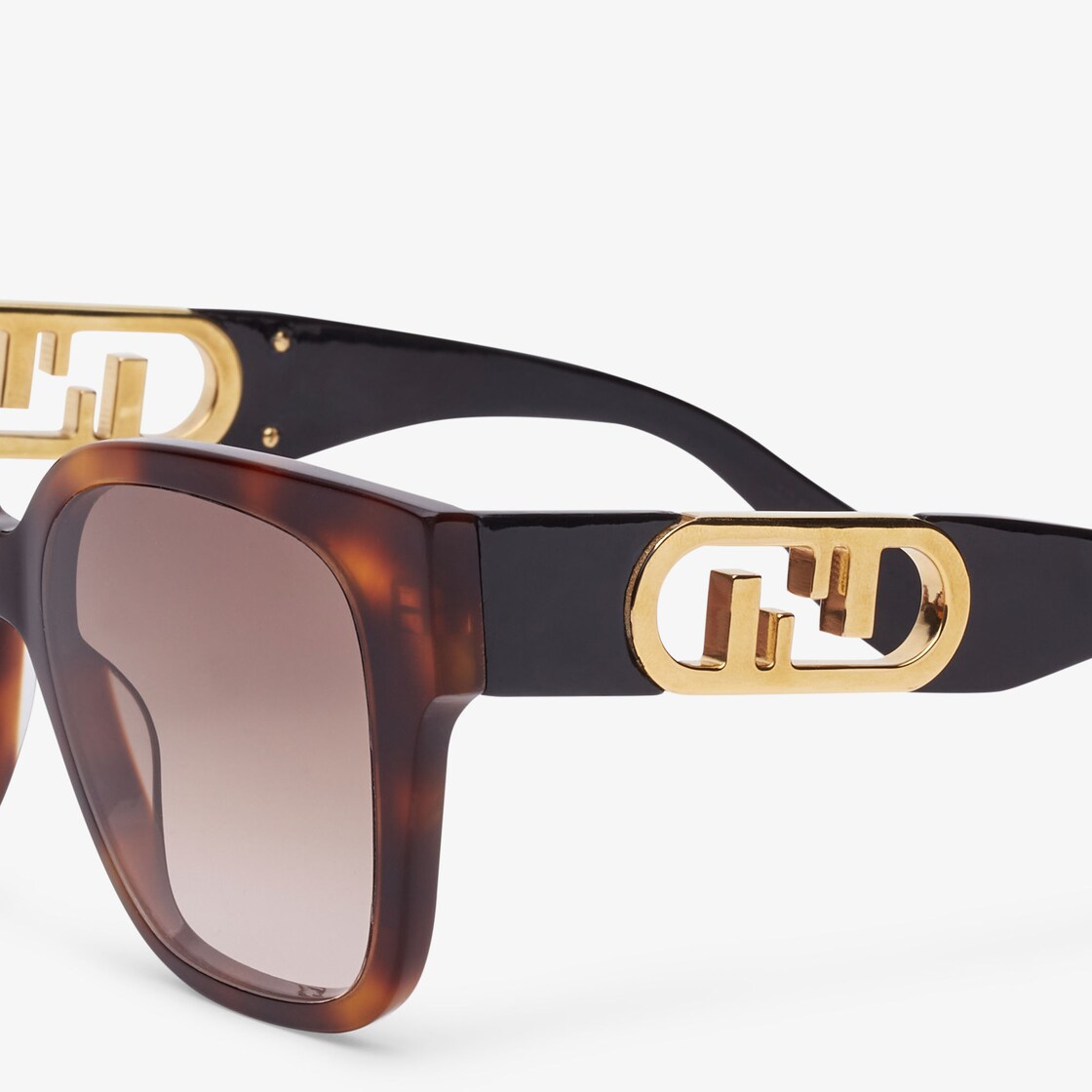 Fendi - O'Lock - Square Sunglasses - Transparent Havana