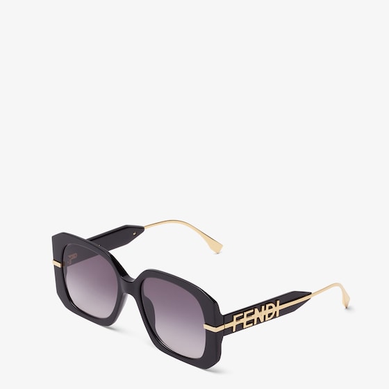 Fendi Oversized square Fendigraphy sunglasses in black acetate | Thumbnail 2