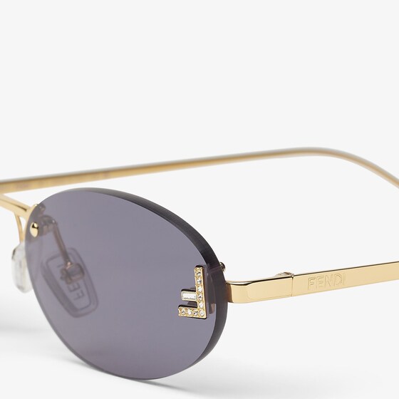 Fendi Oval First Crystal glasses with a gold-coloured | Thumbnail 3
