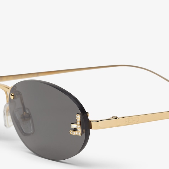 Fendi Oval First Crystal glasses with a gold-coloured | Thumbnail 3