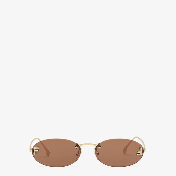 Fendi Oval First Crystal glasses with a gold-coloured
