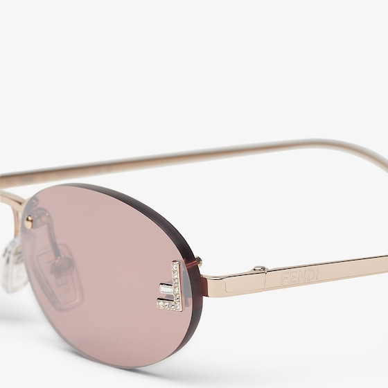 Fendi Oval First Crystal glasses with a rose-gold coloured | Thumbnail 3