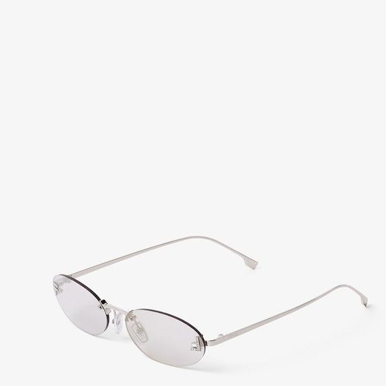 Fendi Oval First Crystal glasses with a palladium-coloured | Thumbnail 2
