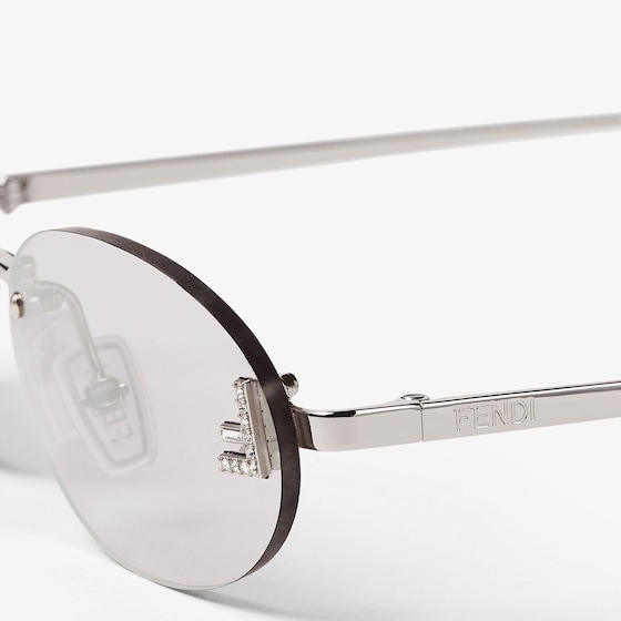 Fendi Oval First Crystal glasses with a palladium-coloured | Thumbnail 3